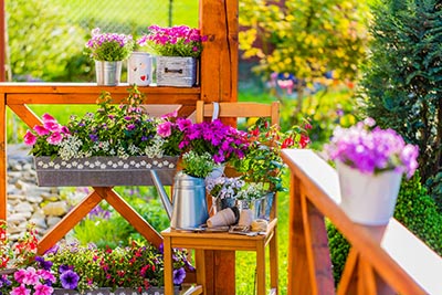 Jardinières sur terrasse